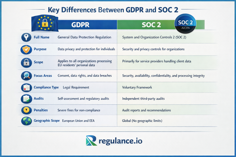 Key Differences Between GDPR and SOC 2